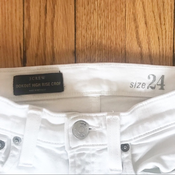 J Crew Lookout High Rise 9” White Crop Jeans 24 - Picture 7 of 8